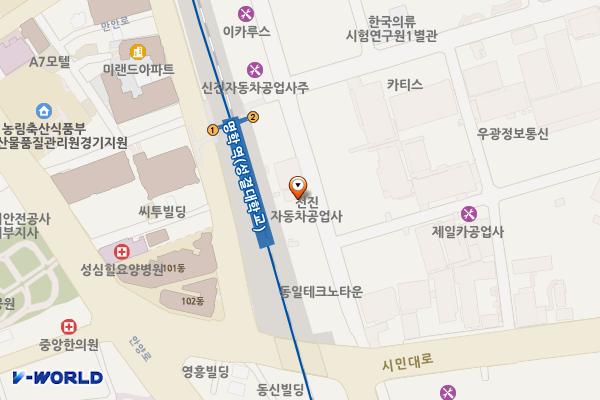 용마교통 위치 지도 — 경기도 안양시 만안구 덕천로 37