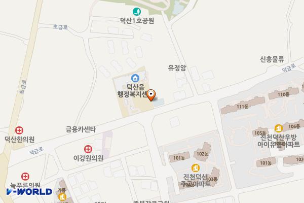 덕산읍사무소 위치 지도 — 충청북도 진천군 덕산읍 용몽리 637 덕산읍 행정복지센터