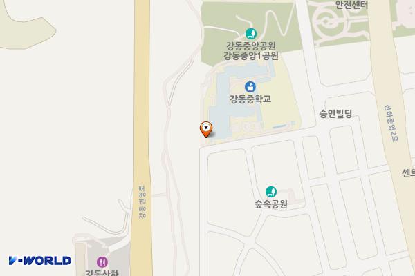 강동중학교 위치 지도 — 울산광역시 북구 산하동 1009 강동중학교