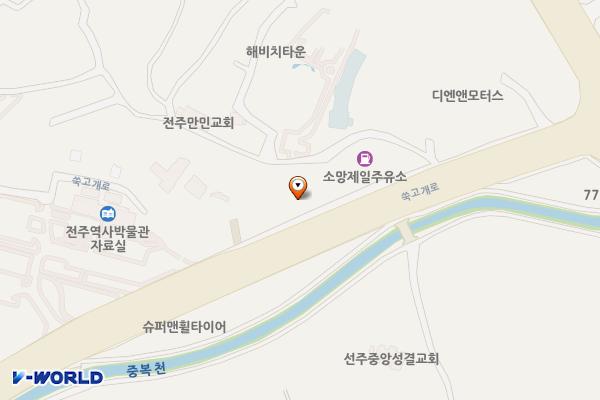 티스테이션 효자점 위치 지도 — 전북특별자치도 전주시 완산구 쑥고개로 277-1