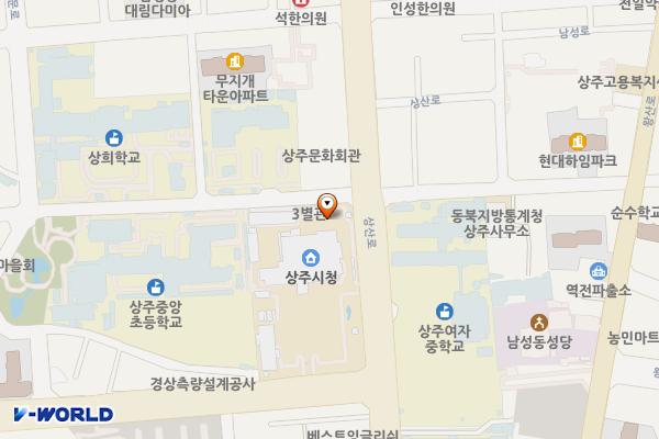 상주시청 주차장 위치 지도 — 경상북도 상주시 상산로 223