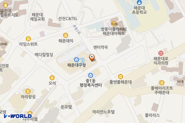 해운대구청 위치 지도 — 부산광역시 해운대구 중동2로 11