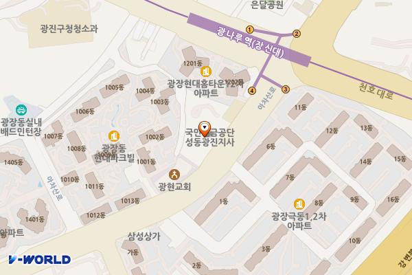 대한제지(주) 위치 지도 — 서울특별시 광진구 아차산로 563