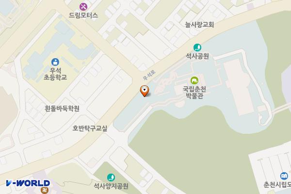 국립춘천박물관 위치 지도 — 강원특별자치도 춘천시 우석로 70