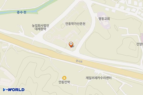 안동학가산온천 위치 지도 — 경상북도 안동시 풍산읍 수곡리 24