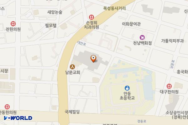 안동구시장 공영주차장 위치 지도 — 경상북도 안동시 번영1길 25-10