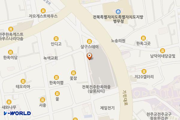 한옥마을(1) 위치 지도 — 전북특별자치도 전주시 완산구 기린대로 99