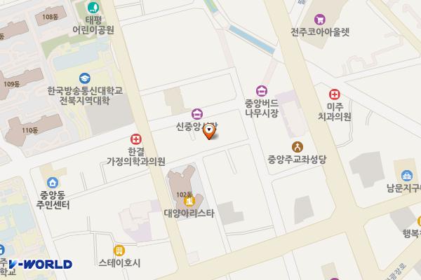 신중앙시장주차장 위치 지도 — 전북특별자치도 전주시 완산구 태평4길 18