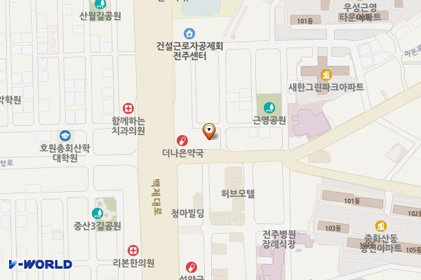 근영여고앞공영주차장 위치 지도 — 전북특별자치도 전주시 완산구 중화산동2가  651-6