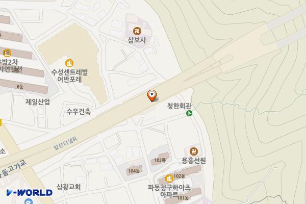 대구시_파동교네거리주차장 위치 지도 — 대구광역시 수성구 앞산터널로 503