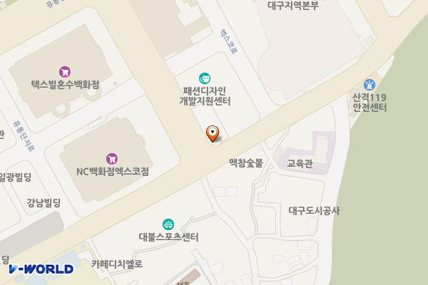 대구시_펙스코 패션디자인개발지원센터 위치 지도 — 대구광역시 북구 산격동 1671