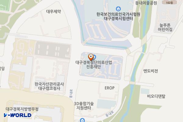 대구시_첨단의료산업진흥재단 위치 지도 — 대구광역시 동구 동내로 88