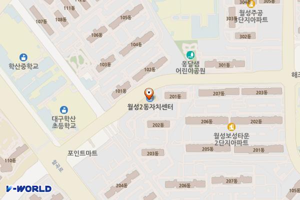 대구시_월성2동행정복지센터 위치 지도 — 대구광역시 달서구 월성로 65
