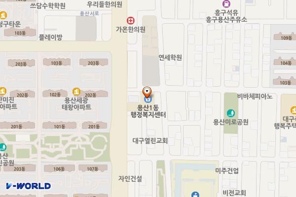 대구시_용산1동행정복지센터 위치 지도 — 대구광역시 달서구 용산로 212-7
