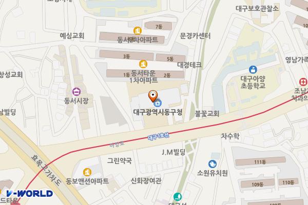 대구시_동구청 위치 지도 — 대구광역시 동구 아양로 207