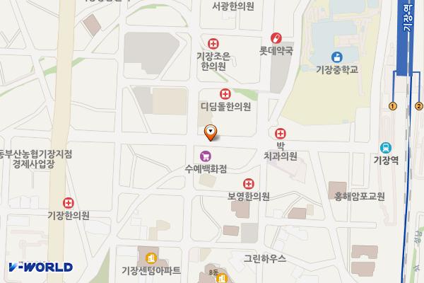 기장 1-3구역노상공영주차장 위치 지도 — 부산광역시 기장군 기장읍 차성로 288번길