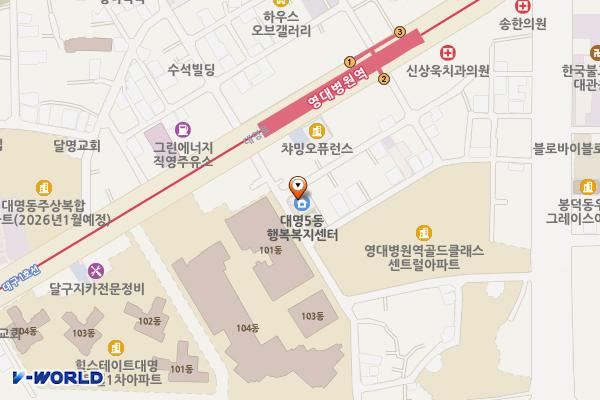 대구시_대명5동행정복지센터 위치 지도 — 대구광역시 남구 대명로58길 11