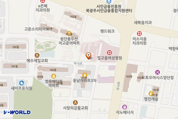 빛고을여성병원 지상1층 위치 지도 — 전남광주통합특별시 북구 하서로 395