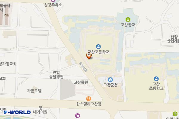 고창고등학교 위치 지도 — 전북특별자치도 고창군 고창읍 모양성로 50