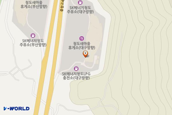 청도새마을휴게소(대구방향) 위치 지도 — 경상북도 청도군 청도읍 하지길 59-50