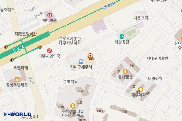 서대구세무서 위치 지도 — 대구광역시 달서구 당산로38길 33