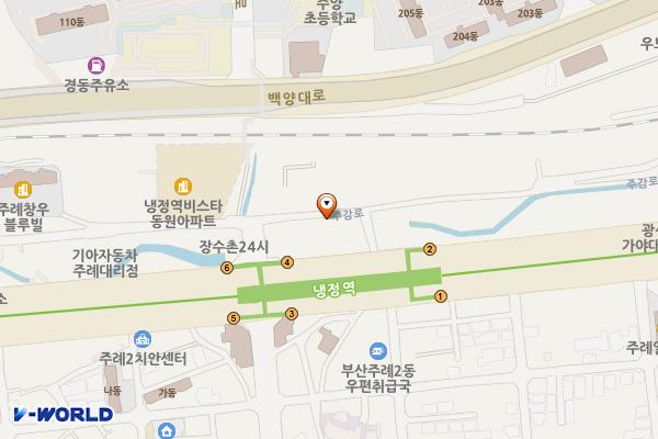 냉정역 위치 지도 — 부산광역시 사상구 주감로 237