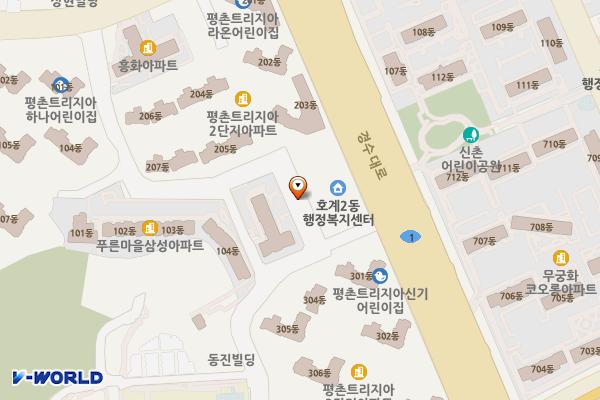 호계2동행정복지센터 위치 지도 — 경기도 안양시 동안구 경수대로 657