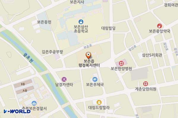 보은읍행정복지센터 위치 지도 — 충청북도 보은군 보은읍 삼산로 50