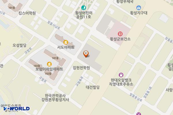 앞들2공영주차장 위치 지도 — 강원특별자치도 횡성군 횡성읍 읍하리 424-1