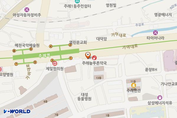 주례역주변복개 위치 지도 — 부산광역시 사상구 주감로 192