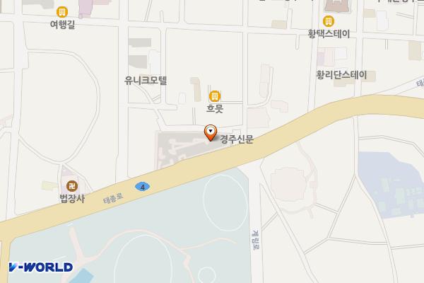 노동 임시 공영주차장 위치 지도 — 경상북도 경주시 태종로 767