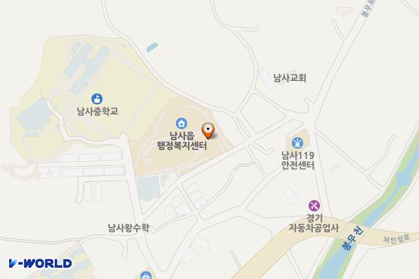 남사읍행정복지센터 위치 지도 — 경기도 용인시 처인구 남사읍 내기로 22