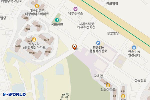 대구시_수성대학교 입구(좌) 위치 지도 — 대구광역시 수성구 만촌동 894
