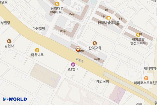 대구시_산격2동행정복지센터 위치 지도 — 대구광역시 북구 동북로 163