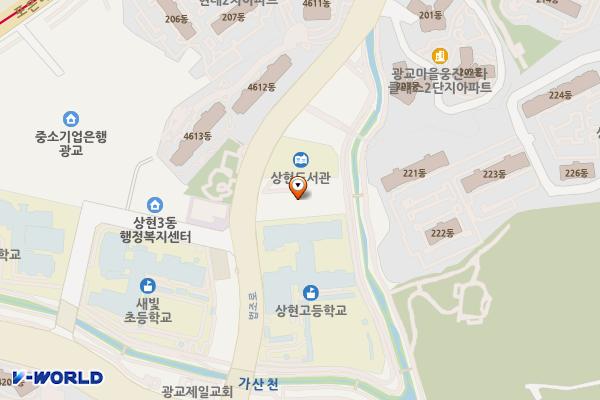 상현도서관 위치 지도 — 경기도 용인시 수지구 법조로 232