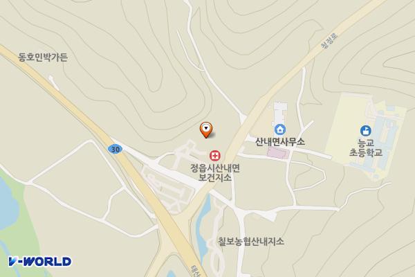 산내면종합체육센터 위치 지도 — 전북특별자치도 정읍시 산내면 청정로 1297