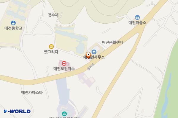 매전면사무소 위치 지도 — 경상북도 청도군 매전면 동산리 233-1 매전면사무소
