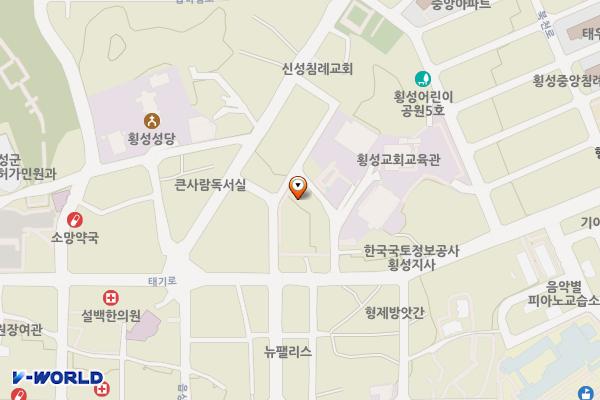 읍상지구공영주차장(감리교회앞) 위치 지도 — 강원특별자치도 횡성군 횡성읍 읍상리 354