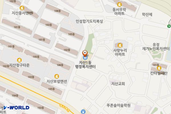 대구시_지산1동행정복지센터 위치 지도 — 대구광역시 수성구 지범로21길 16