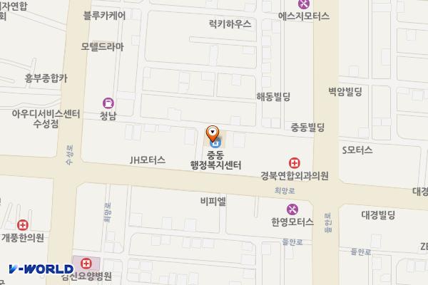 대구시_중동행정복지센터 위치 지도 — 대구광역시 수성구 수성로50길 38