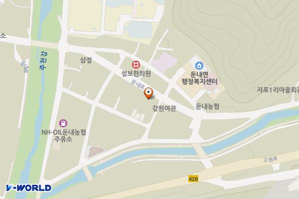둔내한의원~영흥종묘사 위치 지도 — 강원특별자치도 횡성군 둔내면 자포곡리 413-4
