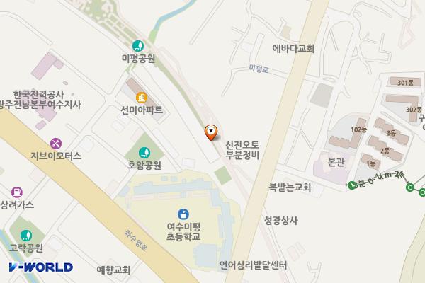 옛철길공원 위치 지도 — 전남광주통합특별시 여수시 미평동 433-4