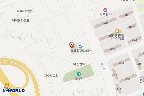 용강도서관 옆 위치 지도 — 전남광주통합특별시 광양시 광양읍 용강리 865-5