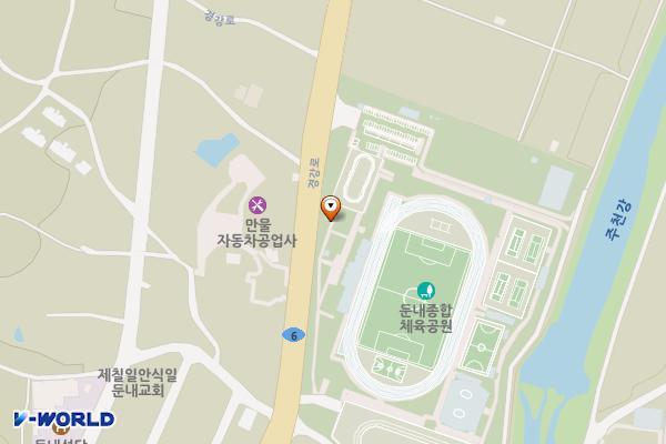 둔내체육공원 테니스장 인근 위치 지도 — 강원특별자치도 횡성군 둔내면 둔방내리 67-2번지