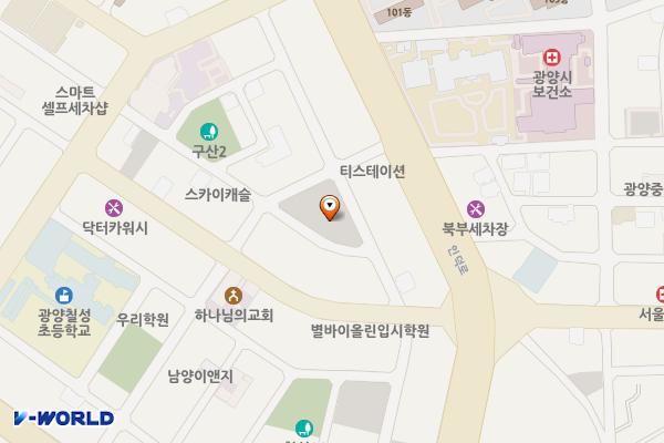 파랑새유치원 앞 위치 지도 — 전남광주통합특별시 광양시 광양읍 칠성리 996