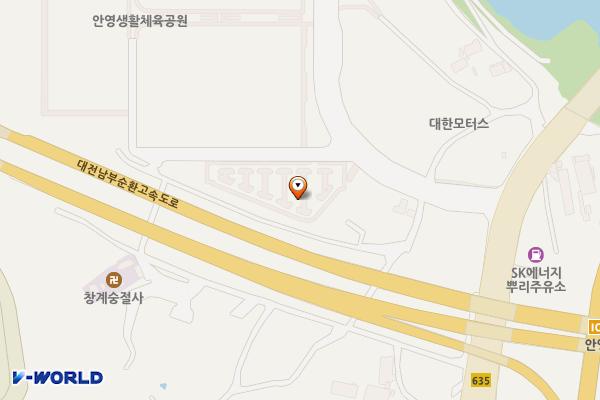 안영생활체육시설단지 위치 지도 — 대전광역시 중구 대둔산로159번길 70