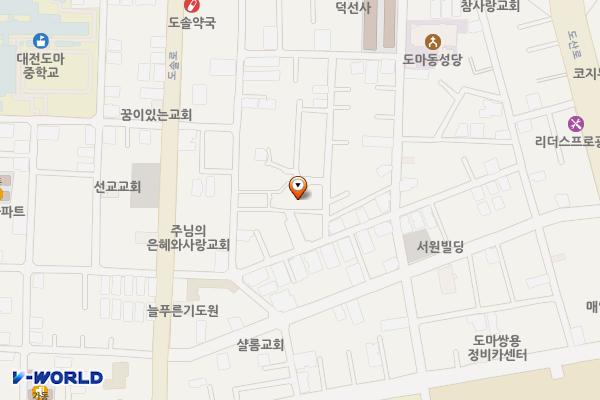 도솔마을 커뮤니티마당 위치 지도 — 대전광역시 서구 사마8길 5