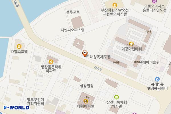 부산대교 밑 위치 지도 — 부산광역시 영도구 봉래동2가 97-3