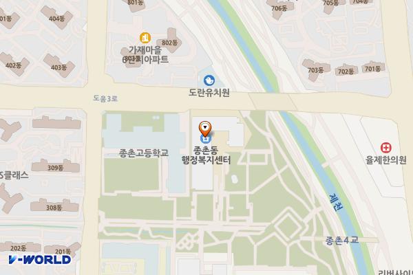 종촌동복합커뮤니티센터 위치 지도 — 세종특별자치시 도움3로 125