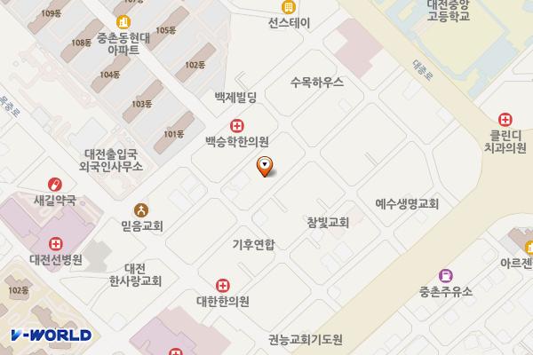 중촌동 맞춤패션플랫폼 공영주차장 위치 지도 — 대전광역시 중구 목중로16번길 27